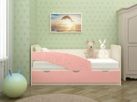 Кровать Бабочки 1,6м (Розовый металлик) в Полтавке - poltavka.katalogmebeli.com | фото 1