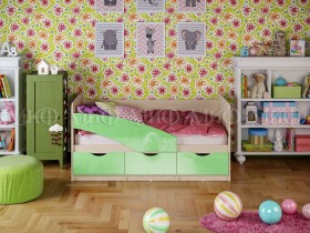 Кровать Бабочки 2,0м (Салатовый металлик) в Полтавке - poltavka.katalogmebeli.com | фото 1