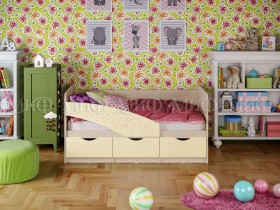 Кровать Бабочки 2,0м (Ваниль матовый) в Полтавке - poltavka.katalogmebeli.com | фото 1