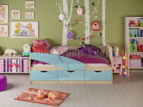 Кровать детская 1,6м Дельфин (Голубой матовый) в Полтавке - poltavka.katalogmebeli.com | фото