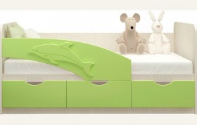 Кровать детская 1,6м Дельфин (Салатовый металлик) в Полтавке - poltavka.katalogmebeli.com | фото