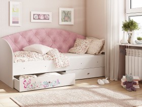 Кровать детская Эльза Белый/Розовый в Полтавке - poltavka.katalogmebeli.com | фото 1