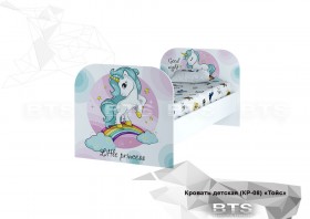 Кровать детская КР-08 Тойс (белый/белый,фотопечать Little Pony) в Полтавке - poltavka.katalogmebeli.com | фото