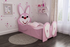 Кровать детская Зайка 1.6 Розовый/Белый в Полтавке - poltavka.katalogmebeli.com | фото