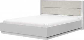 Кровать двойная 1400х2000 Вива (Белый/Белый глянец/Платина) в Полтавке - poltavka.katalogmebeli.com | фото
