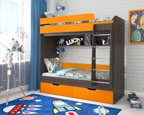 Кровать двухъярусная Юниор-5  Бодего/Оранжевый в Полтавке - poltavka.katalogmebeli.com | фото