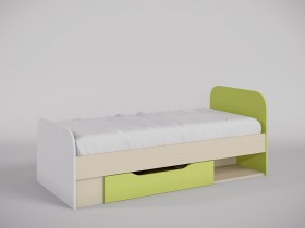 Кровать Эппл 1650х750 (Зеленый/Белый/корпус Клен) в Полтавке - poltavka.katalogmebeli.com | фото