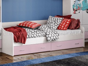 Кровать Fashion-1 Вега 0,9 м (Белый/Розовый) в Полтавке - poltavka.katalogmebeli.com | фото
