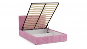 Кровать Гамма ш. 1400 (с основанием для хранения) (велюр тенерифе розовый) в Полтавке - poltavka.katalogmebeli.com | фото 3