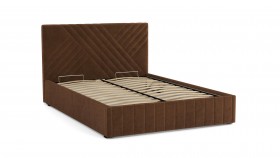 Кровать Гамма ш. 1400 (с основанием для хранения) (велюр тенерифе шоколад) в Полтавке - poltavka.katalogmebeli.com | фото 3
