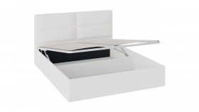 Кровать «Глосс» с мягкой обивкой и подъемным механизмом тип 1 (1600) (Белая) в Полтавке - poltavka.katalogmebeli.com | фото 2