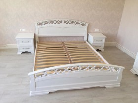 Кровать Грация-1 из массива сосны 900*2000 Белый античный в Полтавке - poltavka.katalogmebeli.com | фото 9
