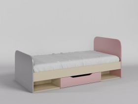 Кровать Грэйси 1950х950 (Розовый/Серый/корпус Клен) в Полтавке - poltavka.katalogmebeli.com | фото