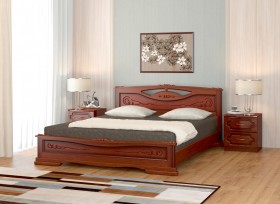 Кровать Карина-7 из массива сосны 1400*2000 Орех в Полтавке - poltavka.katalogmebeli.com | фото