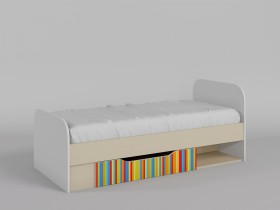 Кровать Клаксон без машинок 1650х750 (Белый/корпус Клен) в Полтавке - poltavka.katalogmebeli.com | фото