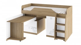 Кровать комбинированная «Оксфорд» (Ривьера/Белый с рисунком) в Полтавке - poltavka.katalogmebeli.com | фото 3
