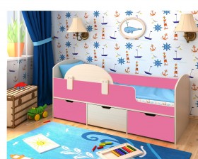 Кровать Малыш-мини Дуб молочный/Розовый в Полтавке - poltavka.katalogmebeli.com | фото