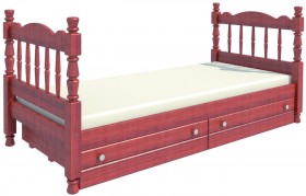 Кровать одинарная Аленка из массива сосны 800*1890 Орех в Полтавке - poltavka.katalogmebeli.com | фото 2