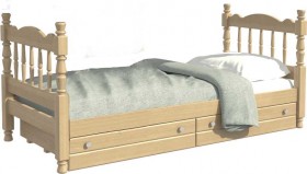 Кровать одинарная Аленка из массива сосны 800*1890 Сосна в Полтавке - poltavka.katalogmebeli.com | фото