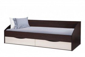 Кровать одинарная "Фея - 3" (симметричная) New (венге / вудлайн кремовый / ДВПО: белый) в Полтавке - poltavka.katalogmebeli.com | фото