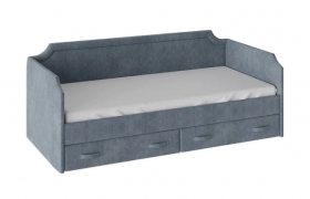 Кровать с мягкой обивкой и ящиками «Кантри» Тип 1 (900) (Замша синяя) в Полтавке - poltavka.katalogmebeli.com | фото
