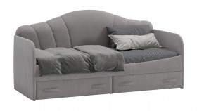Кровать с мягкой спинкой и ящиками «Сабрина» 900 Светло-серый в Полтавке - poltavka.katalogmebeli.com | фото