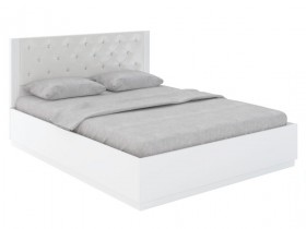 Кровать с ПМ М25 Спальня Тиффани (белый текстурный) в Полтавке - poltavka.katalogmebeli.com | фото