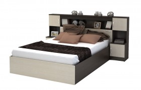 Кровать с прикроватным блоком КР 552 Спальня Basya (венге/белфорт) в Полтавке - poltavka.katalogmebeli.com | фото
