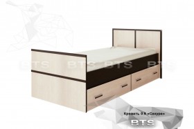 Кровать Сакура с настилом и ящиками 0,9 (Венге/Лоредо) в Полтавке - poltavka.katalogmebeli.com | фото
