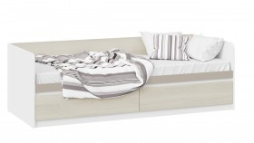 Кровать «Сканди» с 2 ящиками Дуб Гарден/Белый/Глиняный серый в Полтавке - poltavka.katalogmebeli.com | фото