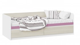Кровать «Сканди» с 2 ящиками Дуб Гарден/Белый/Лиловый в Полтавке - poltavka.katalogmebeli.com | фото