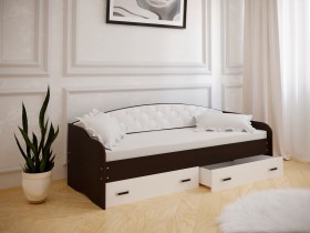 Кровать Софа-8 с мягкой спинкой (900х2000) Венге/ Белый в Полтавке - poltavka.katalogmebeli.com | фото
