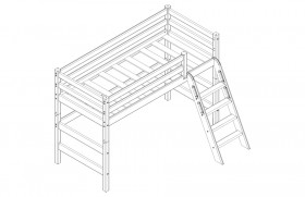 Кровать Соня вариант 6 полувысокая с наклонной лестницей Лаванда в Полтавке - poltavka.katalogmebeli.com | фото 2