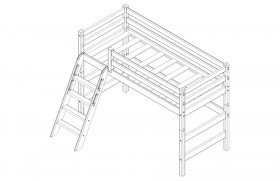 Кровать Соня вариант 6 полувысокая с наклонной лестницей Лаванда в Полтавке - poltavka.katalogmebeli.com | фото 3