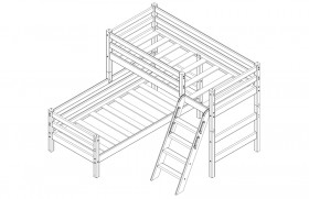 Кровать Соня вариант 8 угловая с наклонной лестницей Белый полупрозрачный в Полтавке - poltavka.katalogmebeli.com | фото 4