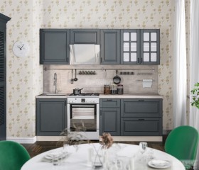 Кухня Регина 24 2,4 м (Серый матовый/Белый) в Полтавке - poltavka.katalogmebeli.com | фото