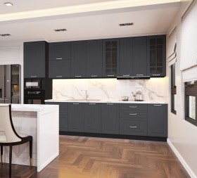 Кухонный гарнитур 1,8м Луксор высокие модули (Клен серый/корпус венге) в Полтавке - poltavka.katalogmebeli.com | фото