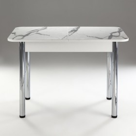 Кухонный стол 1100*700/400 ф 2 Пластик, мрамор белый в Полтавке - poltavka.katalogmebeli.com | фото