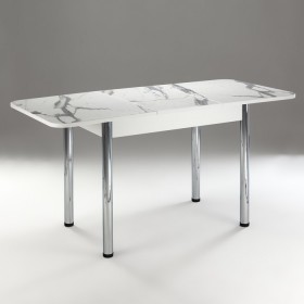 Кухонный стол 1100*700/400 ф 2 Пластик, мрамор белый в Полтавке - poltavka.katalogmebeli.com | фото 2