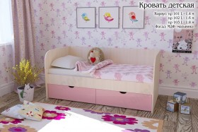 Мальвина Кровать детская 2 ящика 1.8 Розовыйй глянец в Полтавке - poltavka.katalogmebeli.com | фото