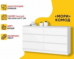 МС Мори Комод МК 1380.6 (МП/3) Белый в Полтавке - poltavka.katalogmebeli.com | фото 20