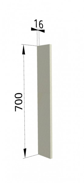Панель торцевая ПТ 400 Квадро (для шкафа торцевого верхнего) Ваниль кожа в Полтавке - poltavka.katalogmebeli.com | фото