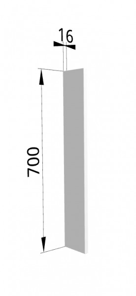 Панель торцевая ПТ 400 Ройс (для шкафа торцевого верхнего) Белый софт в Полтавке - poltavka.katalogmebeli.com | фото