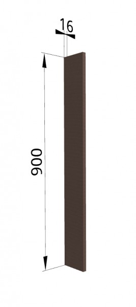 Панель торцевая ВПТ 400 Квадро (для шкафа торцевого верхнего) Шоколад кожа в Полтавке - poltavka.katalogmebeli.com | фото