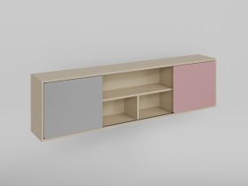 Полка между шкафами 1660 Грэйси (Розовый/Серый/корпус Клен) в Полтавке - poltavka.katalogmebeli.com | фото