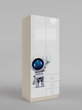 Шкаф 2-х створчатый с ящиками Санни (Белый/корпус Клен) в Полтавке - poltavka.katalogmebeli.com | фото