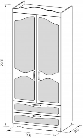 Шкаф 2-х створчатый с ящиками серии Иллюзия 33 сиреневый в Полтавке - poltavka.katalogmebeli.com | фото 2