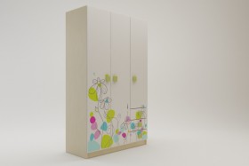 Шкаф 3-х створчатый с ящиками Флёр (Белый/корпус Клен) в Полтавке - poltavka.katalogmebeli.com | фото