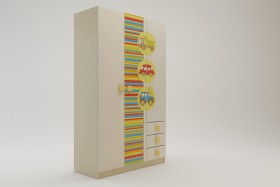 Шкаф 3-х створчатый с ящиками Клаксон (Бежевый/корпус Клен) в Полтавке - poltavka.katalogmebeli.com | фото