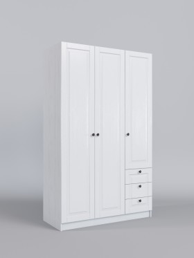 Шкаф 3-х створчатый с ящиками Классика (Белый/корпус Выбеленное дерево) в Полтавке - poltavka.katalogmebeli.com | фото 1
